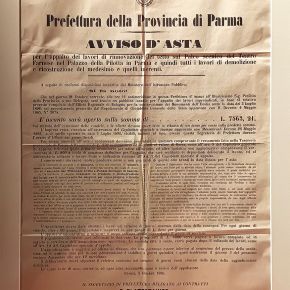Auction notice for the renovation of the roof on the stage of the Farense Theatre in 1896