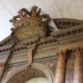 Particolare del portone monumentale del Teatro Farnese