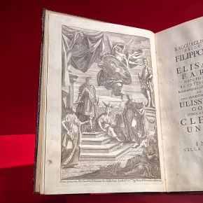Pagina illustrata del &ldquo;Ragguaglio delle nozze del re Filippo Quinto ed Elisabetta Farnese&rdquo;