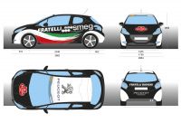 Secondo layout veste grafica Peugeot 208 da rally di Maurizio Razzini