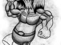 Bozzetto papero culturista