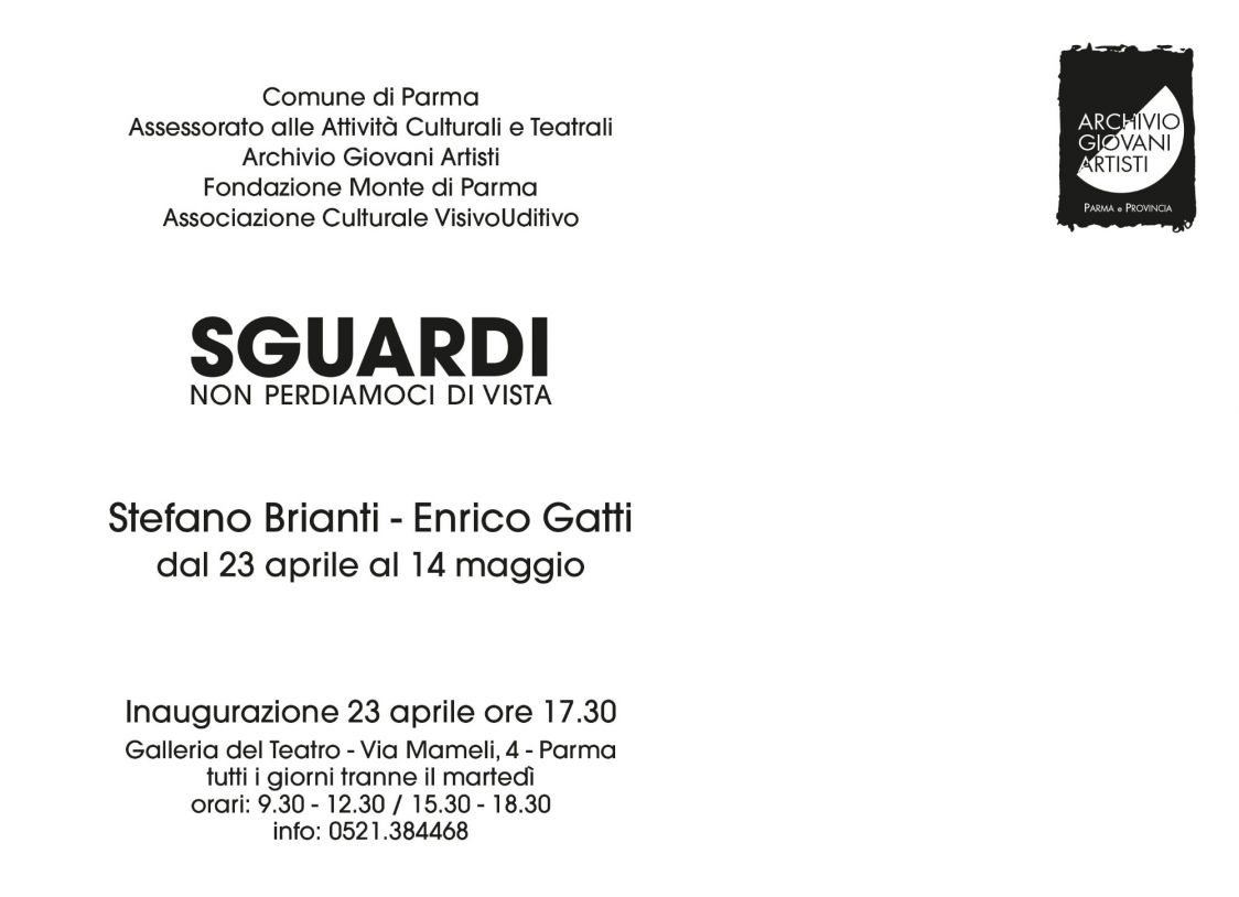Retro cartolina rassegna Sguardi non perdiamoci di vista con Stefano Brianti ed Enrico Gatti