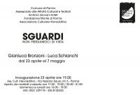 Retro cartolina rassegna Sguardi non perdiamoci di vista con Gianluca Bronzoni e Luca Schianchi