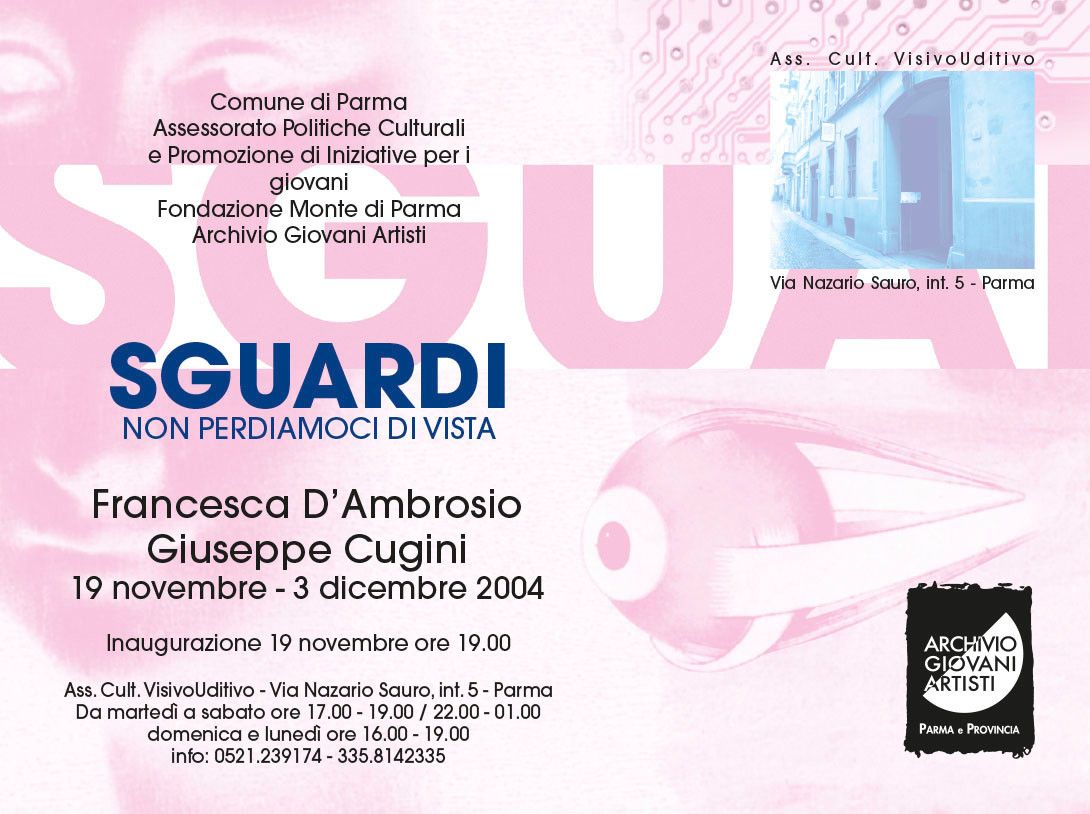 Retro cartolina rassegna Sguardi non perdiamoci di vista con Francesca D'Ambrosio e Giuseppe Cugini