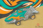 Hot Wheels Sharkruiser drawing by Oscar Salerni